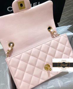 Túi Xách Chanel Classic Siêu Cấp Like Auth 20 cm màu hồng 03