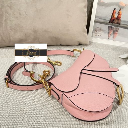 Túi xách Dior Yên Ngựa 19 Cm Màu Hồng chuẩn auth 04