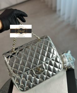 Túi Xách Chanel 24C Màu Bạc da bóng Siêu Cấp vip 23.5 cm