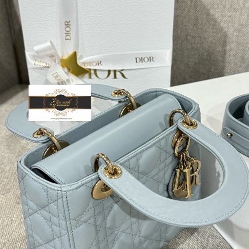 Lắp Túi Xách Dior Lady 5 Ô Hàng Hiệu Vip màu xanh 04