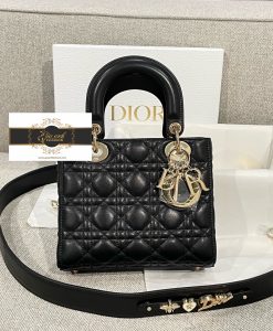 Túi Dior Lady 5 Ô Màu Đen quai to Siêu Cấp Vip 02