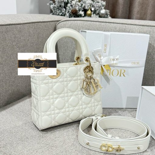 Túi Xách Dior Lady 20 cm Màu Trắng Vip Like Auth 01