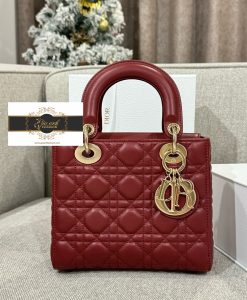 Túi Xách Dior Lady 5 Ô Siêu Cấp Màu Đỏ size 20 cm