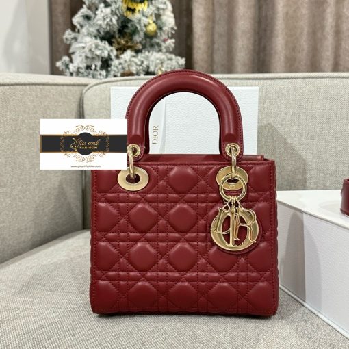 Túi Xách Dior Lady 5 Ô Siêu Cấp Màu Đỏ size 20 cm