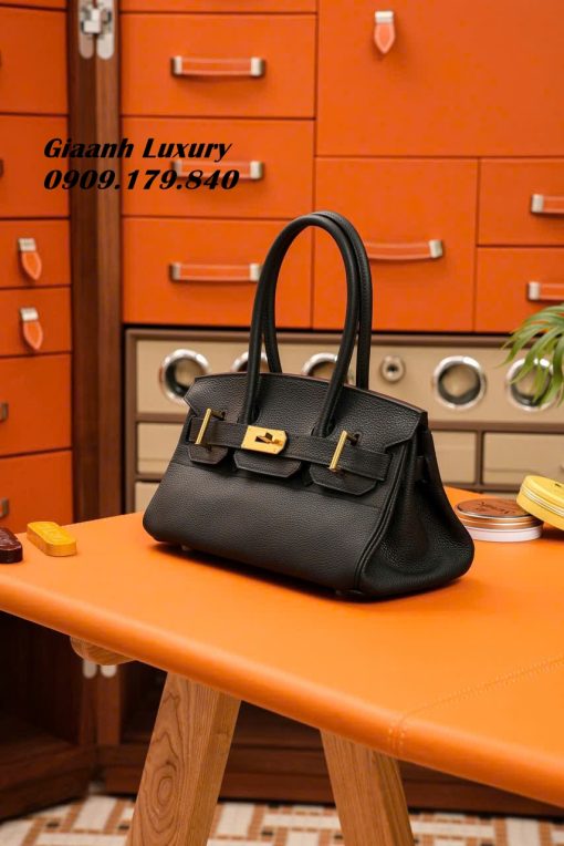 Túi Xách Hermes Birkin Soulder Hac 30 cm Màu Đen Da togo May Thủ Công 05