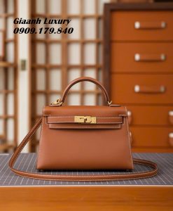 Túi Xách Hermes Kelly Mini Hàng Hiệu Màu Gold 01