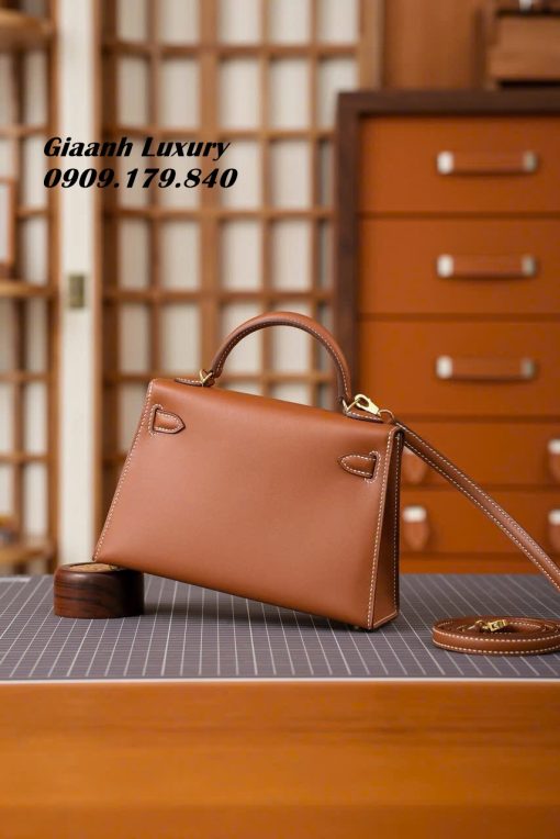 Túi Xách Hermes Kelly Mini Hàng Hiệu Màu Gold