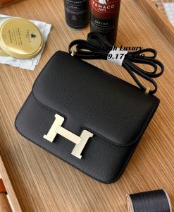 Túi Xách Hermes Constance 18 Da Epsom Màu Đen Hàng Hiệu