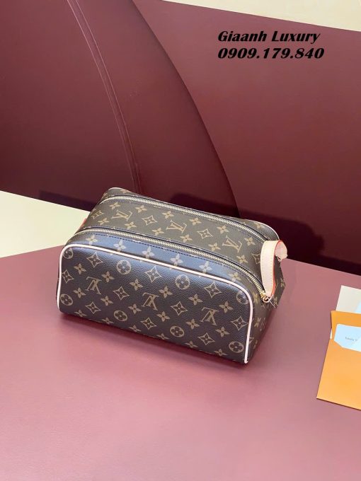 Size Túi LV Locker Dopp Kit Chuẩn Auth màu nâu monogram 02