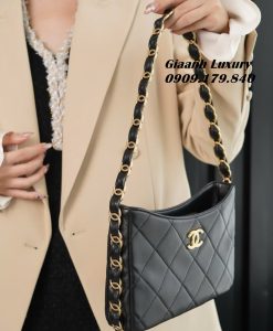 Túi Xách Chanel Hobo Da Cừu Nhập Khẩu Màu Đen 02