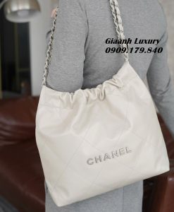 Địa chỉ bán Túi Xách Chanel 22 Da Bê Hàng Hiệu Màu Trắng Kem HCM