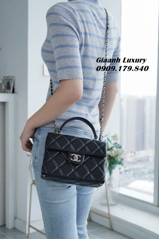 Túi Xách Chanel Kelly 21 Cm Vip Like Auth Da Trứng Cá Muối -2