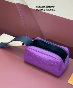 Túi LV Locker Dopp kit Siêu Cấp Da Thật màu tím chuẩn auth