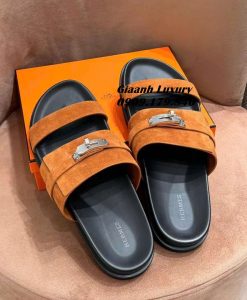 Dép Nam Sandal Hermes Da bò con cao cấp 02