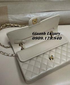 Túi Xách Chanel Classic Size 25 cm màu kem cực đẹp giaanhluxury