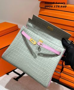 Túi Hermes Kelly Da Cá Sấu 25 cm Mix Màu Hàng Hiệu 02