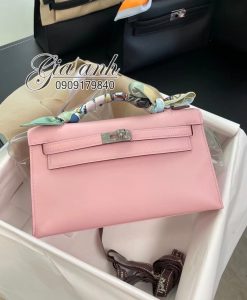 Túi Xách Hermes Kelly mini Pochette Màu Hồng Hàng Hiệu