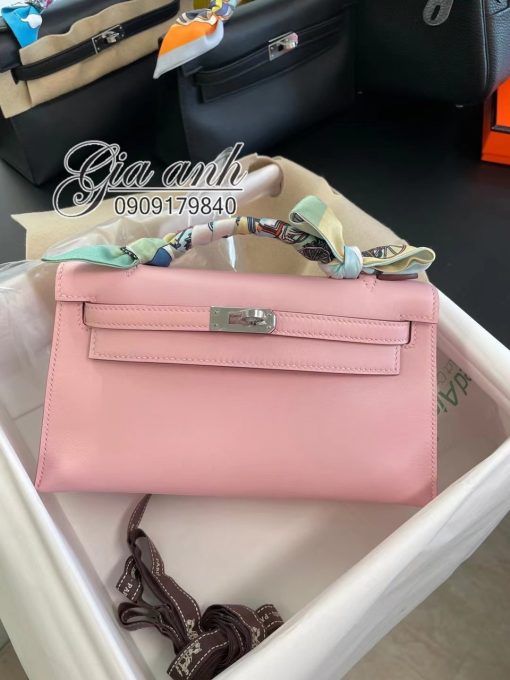 Túi Xách Hermes kelly da Swift Màu hồng 04