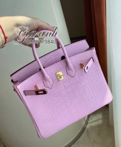 Túi Xách Hermes Birkin da cá sấu Màu hồng 05