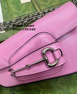 Túi Gucci horsebit 1955 lệch màu hồng 03