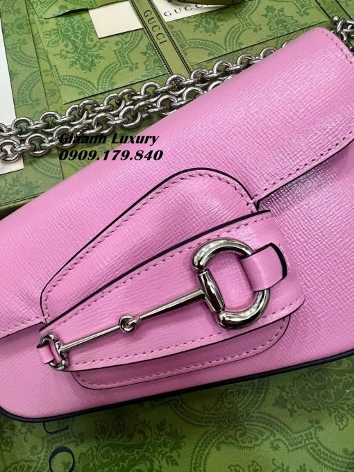 Túi Gucci horsebit 1955 lệch màu hồng 03