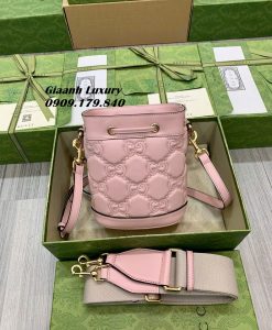 Túi Gucci Dây Rút Siêu Cấp Màu Hồng new 2024