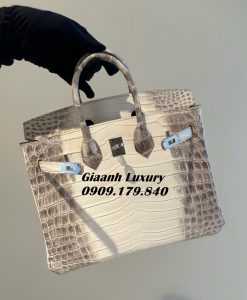 Túi Xách Hermes Da Cá Sấu Bạch Tạng size 25 cm Luxury