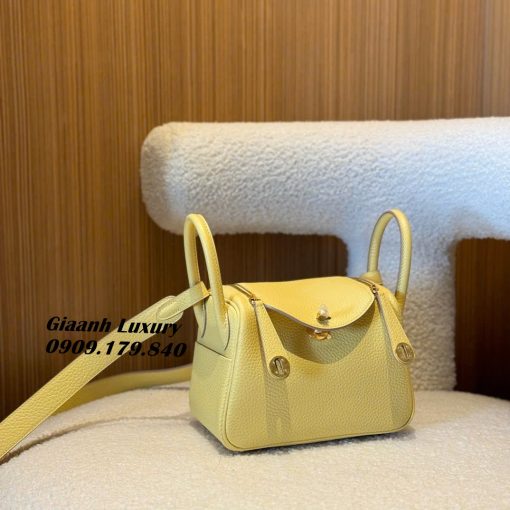 Túi Hermes Lindy mini 20 cm màu vàng Siêu Cấp Vip 04