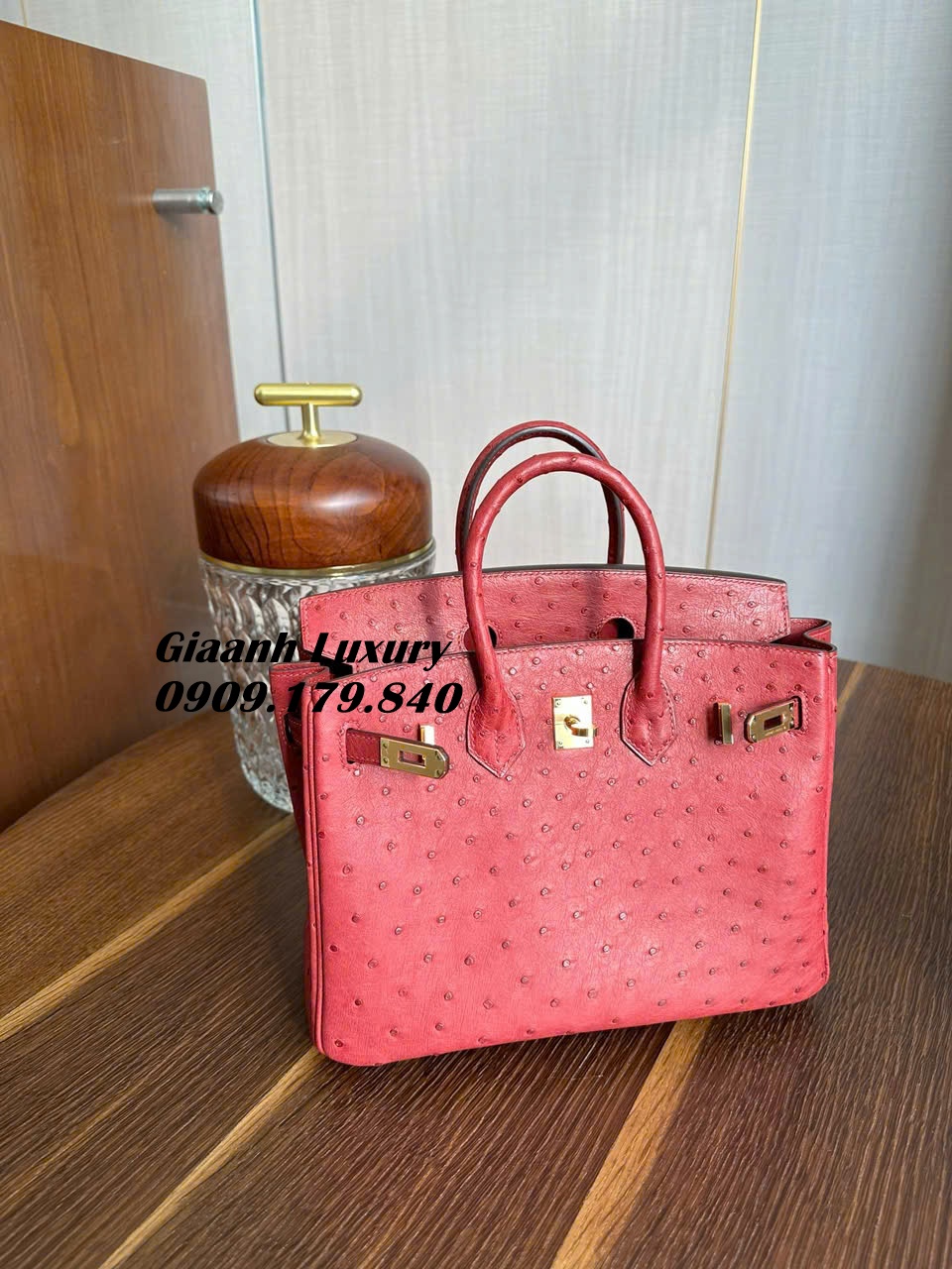 Những Màu Túi Hermes Birkin Ostrich size 25 cm Đẹp Luxury Màu Đỏ