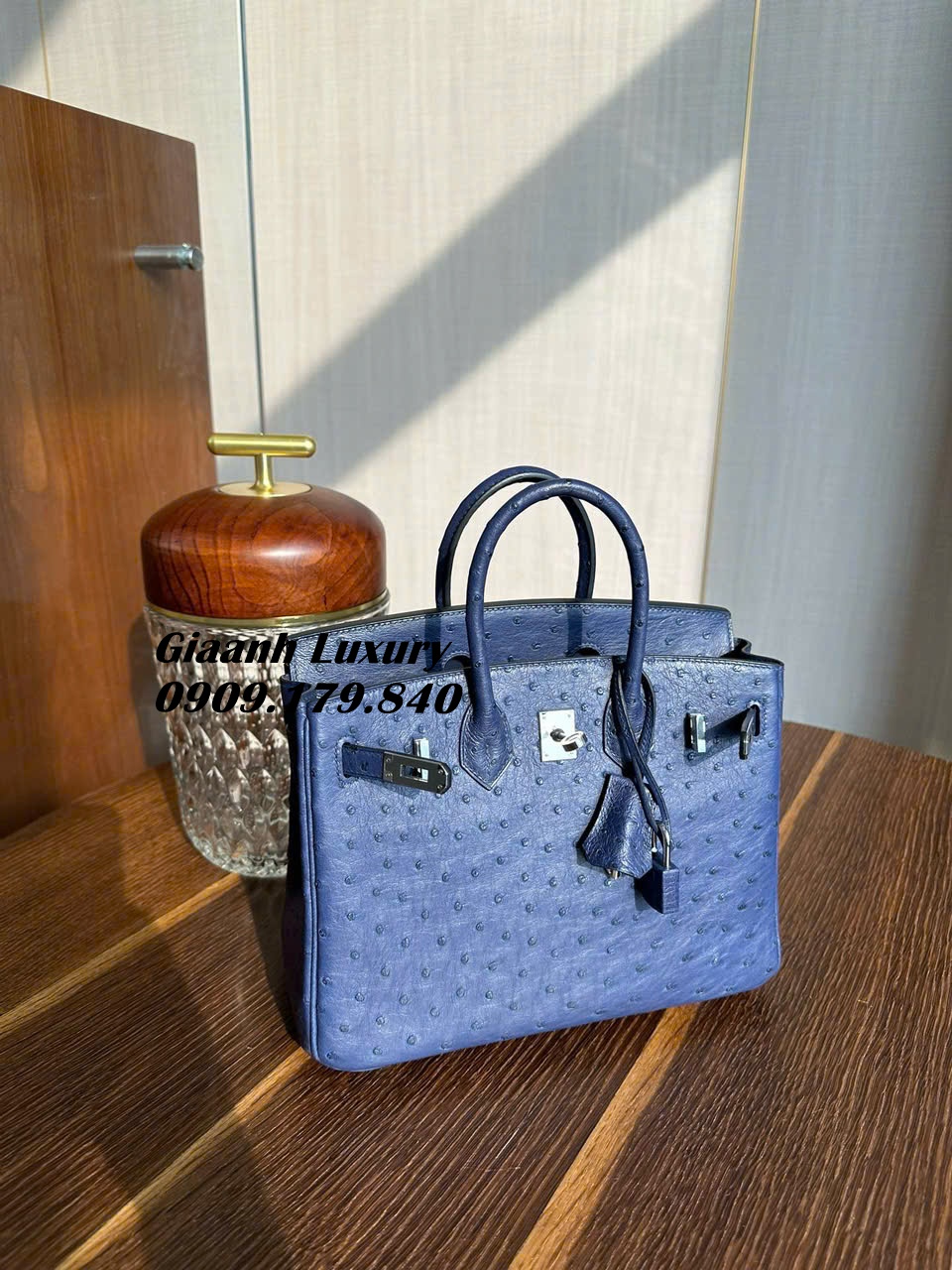 Những Màu Túi Hermes Birkin Ostrich size 25 cm Đẹp Luxury Màu Bleu Xanh Dương