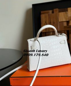 Túi Hermes Kelly Da Cá Sấu Đẹp Luxury White color