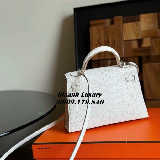 Túi Hermes Kelly Da Cá Sấu Đẹp Luxury White color