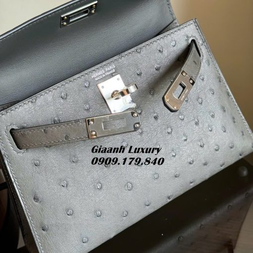 Túi Hermes Kelly Mini Da Đà Điểu Replica-H5112