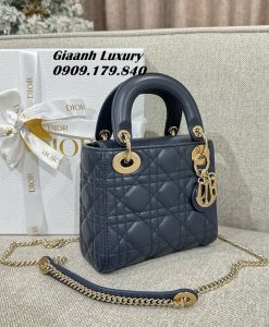 Túi Xách Dior Lady Mini 17 cm Vip Like Auth Màu Xanh