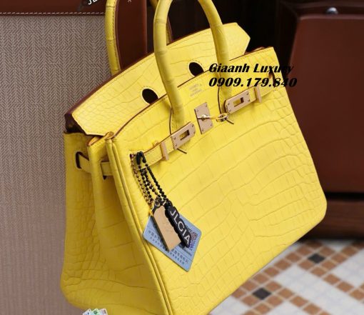 Túi Hermes Birkin 25 cm Da Cá Sấu Màu Vàng Vip 4