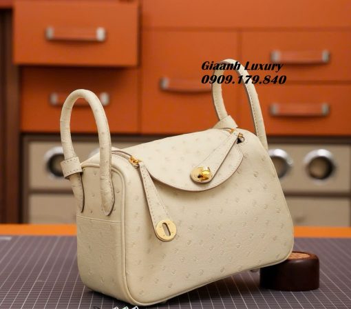 Túi Hermes Lindy Mini Ostrich Craie Hàng Hiệu Vip 01