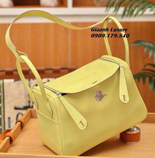 Túi Hermes Lindy 26 cm Da Swift Jaune Poussin Like Auth 01