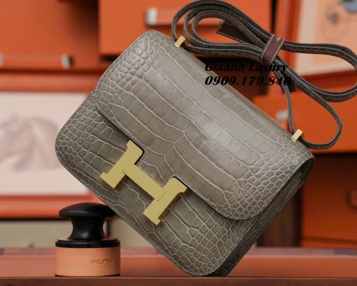 Túi Hermes Constance Alligator Màu Gris Like Auth 01