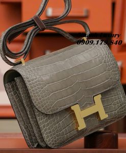 Túi Hermes Constance Alligator Màu Gris Like Auth 02