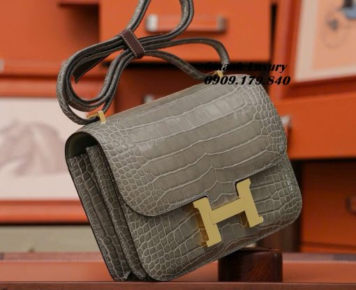 Túi Hermes Constance Alligator Màu Gris Like Auth 02