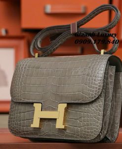 Túi Hermes Constance Alligator Màu Gris Like Auth 04