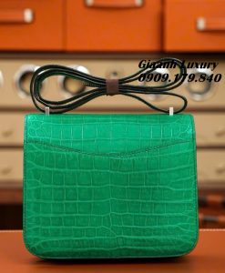 Túi Hermes Constance Porosus Crocodile Vertjade Glossy Vip Like Auth 02