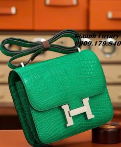 Túi Hermes Constance Porosus Crocodile Vertjade Glossy Vip Like Auth 03