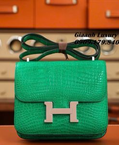 Túi Hermes Constance Porosus Crocodile Vertjade Glossy Vip Like Auth 04