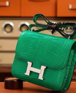 Túi Hermes Constance Porosus Crocodile Vertjade Glossy Vip Like Auth 05