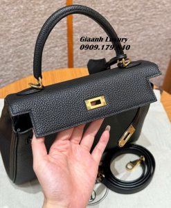 Túi Hermes Kelly 25 Màu Đen Da togo siêu Cấp Vip Like Auth 4