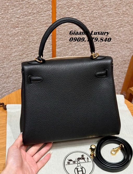 Túi Hermes Kelly 25 Màu Đen Da togo siêu Cấp Vip Like Auth 03