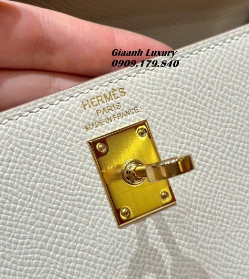 Túi Hermes Kelly 25 Màu Trắng Da Epsom Siêu Cấp Vip