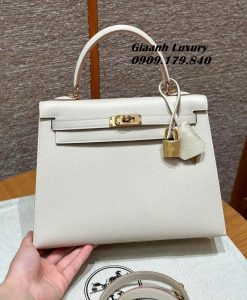 Túi Hermes Kelly 25 Màu Trắng Da Epsom Siêu Cấp Vip 03