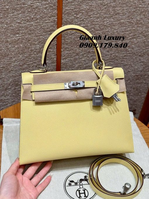 Túi Hermes Kelly 25 cm Da Epsom Màu Vàng Siêu Cấp Vip 04